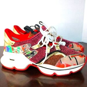 Rare Christian Louboutin Men's Sneakers – Size 43 – Multicolor Glitter Luxe
